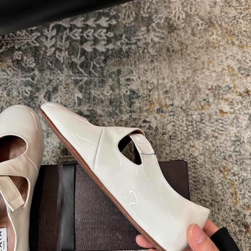 Alaia White Patent Mary Jane Flats with Buckle Strap - Picture 5 of 9